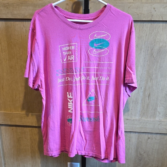 (J51) Womans Sz XXL Nike Pink Swoosh Tee - Picture 1 of 5